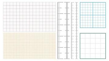 Metric Graph Paper And Corner Ruler Set Vector