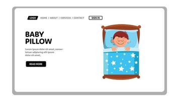 Baby Pillow And Blanket Of Comfortable Bed Vector