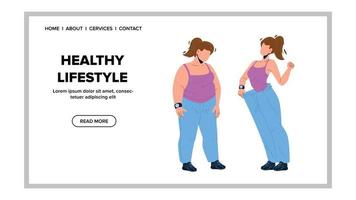 Healthy Lifestyle For Lose Weight Woman Vector