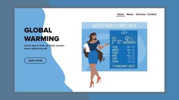 Global Warming Natural Disaster Problem Vector flat