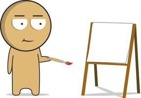 Man painting a picture vector