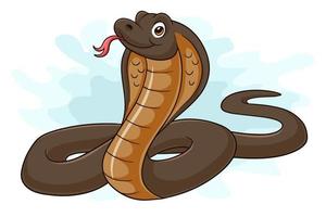 Cartoon funny cobra snake isolated on white background vector