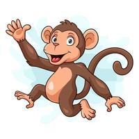 Cartoon monkey on white background vector