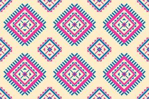 Abstract ethnic native art. Geometric ethnic seamless pattern in tribal. Fabric Indian style. vector