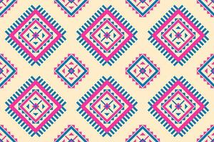 Abstract ethnic native art. Geometric ethnic seamless pattern in tribal. Fabric Indian style. vector