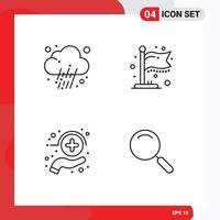 Universal Icon Symbols Group of 4 Modern Filledline Flat Colors of journalist healthcare weather milestone general Editable Vector Design Elements