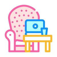 working on home armchair color icon vector illustration