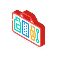 first aid kit isometric icon vector illustration