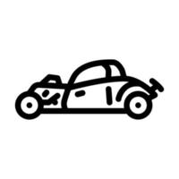 Ilustración de vector de icono de línea de coche hot rod