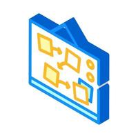 desk with planning and tasks isometric icon vector illustration