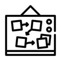 desk with planning and tasks line icon vector illustration