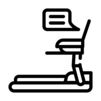 treadmill and remote work line icon vector illustration