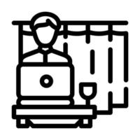 working at home line icon vector illustration