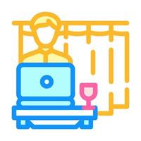 working at home color icon vector illustration