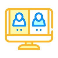 online video conference color icon vector illustration