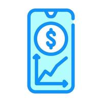 ilustración de vector de icono de color de aplicación móvil de monitoreo de mercado financiero