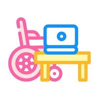 disabled remote job color icon vector illustration