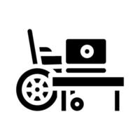 disabled remote job glyph icon vector illustration