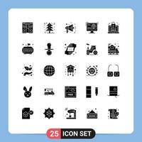 25 Universal Solid Glyphs Set for Web and Mobile Applications discount website tree development information Editable Vector Design Elements