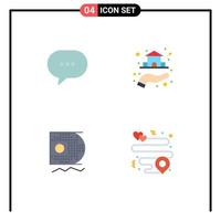 4 iconos creativos signos y símbolos modernos de chat scince burbuja propiedad minería elementos de diseño vectorial editables vector