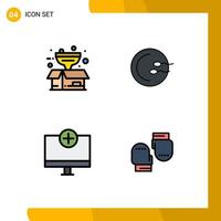 Modern Set of 4 Filledline Flat Colors Pictograph of box computers filter reproduction gadget Editable Vector Design Elements