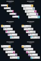 Vector 6 Infographics Pack Presentation slide template 5 Steps cycle diagrams and timelines