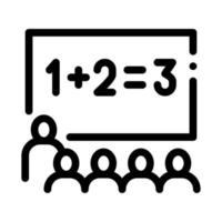 clase preescolar niños educación matemáticas icono vector contorno ilustración