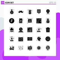 25 Creative Icons Modern Signs and Symbols of location sign men stop food Editable Vector Design Elements