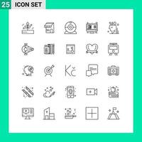 Modern Set of 25 Lines and symbols such as art display shop shop buy Editable Vector Design Elements