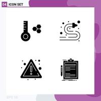 Set of 4 Commercial Solid Glyphs pack for temperature risk fire hose water hose contract Editable Vector Design Elements