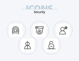 paquete de iconos de línea de seguridad 5 diseño de iconos. espiar. cámara. Mira. correo no deseado. mensaje vector