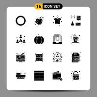 Pack of 16 Modern Solid Glyphs Signs and Symbols for Web Print Media such as staff colleague drying programmer develop Editable Vector Design Elements