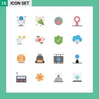 16 Universal Flat Color Signs Symbols of hand sex holiday male energy Editable Pack of Creative Vector Design Elements