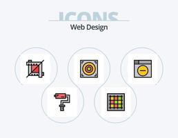 Web Design Line Filled Icon Pack 5 Icon Design. design. unlock. grid. lock. web vector