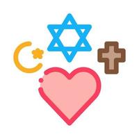 ilustración de contorno de vector de icono de tolerancia religiosa