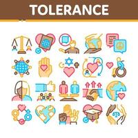 conjunto de iconos de colección de tolerancia e igualdad vector