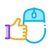 computer mouse and hand gesture good icon vector outline illustration