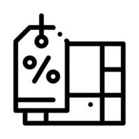 ilustración de contorno de vector de icono de descuento de muebles