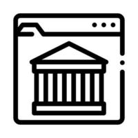 ancient building on web site icon vector outline illustration