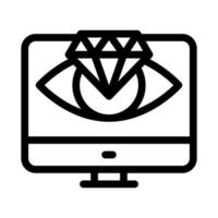 diamond vision computer screen icon vector outline illustration