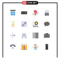 Universal Icon Symbols Group of 16 Modern Flat Colors of gestures hand hot mobile device Editable Pack of Creative Vector Design Elements