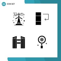 Group of 4 Solid Glyphs Signs and Symbols for ecology construction sustainable swap research Editable Vector Design Elements