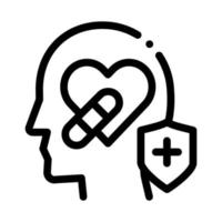 heart and head treatment icon vector outline illustration