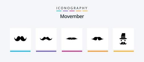 Movember Glyph 5 Icon Pack Including . santa clause.. Creative Icons Design vector