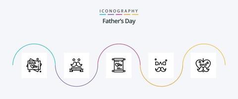 paquete de iconos de la línea 5 del día del padre que incluye. amar. amar. padre vector