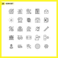 25 Universal Line Signs Symbols of email program summer developer app Editable Vector Design Elements