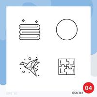 Stock Vector Icon Pack of 4 Line Signs and Symbols for clean paper circle bird game Editable Vector Design Elements