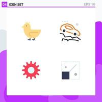 Set of 4 Commercial Flat Icons pack for duck gear spring falling down full Editable Vector Design Elements