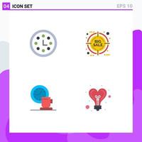 Modern Set of 4 Flat Icons Pictograph of achievement break wreath friday time Editable Vector Design Elements