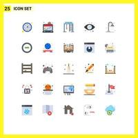 User Interface Pack of 25 Basic Flat Colors of shower water ring web view Editable Vector Design Elements